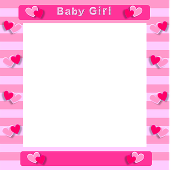 Baby Girl Frame Pink Hearts