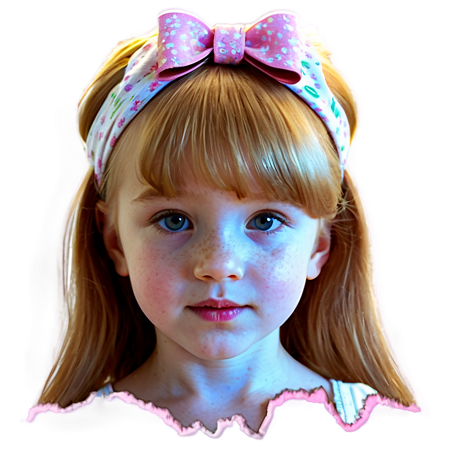 Baby Girl With Bow Headband Png Ejc4