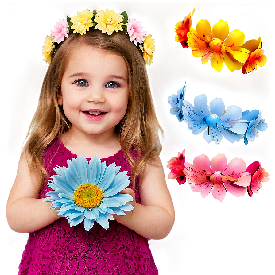 Baby Girl With Flower Crown Png 06122024