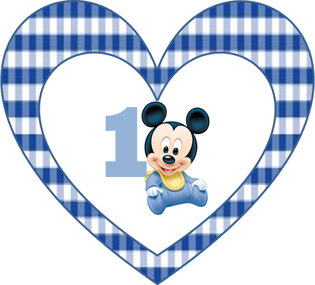 Baby Mickey First Birthday Heart