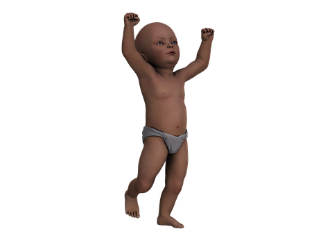 Baby Raising Armsin Diaper