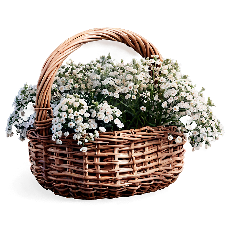 Baby's Breath In Basket Png Oqa