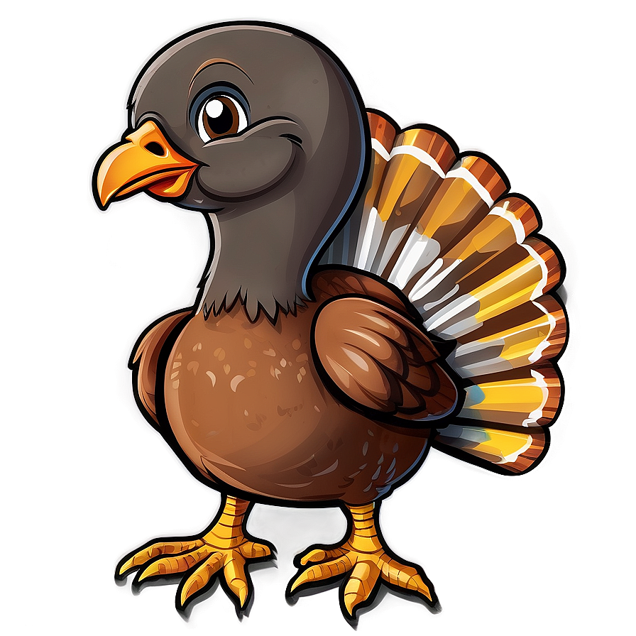 Baby Turkey Cartoon Style Png 06262024