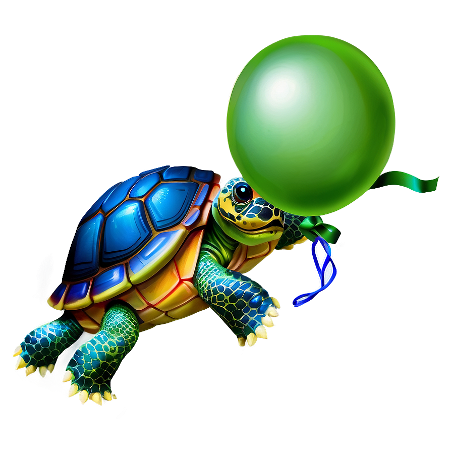 Baby Turtle With Balloon Png Mau42