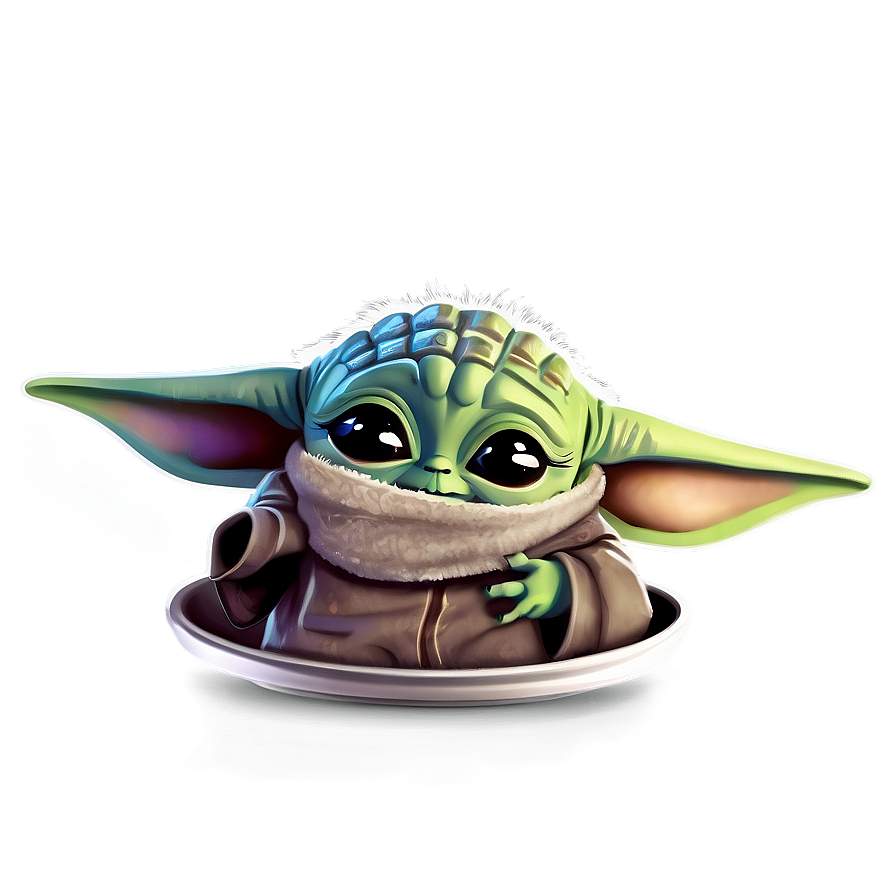 Baby Yoda And Mando Cartoon Png 06252024