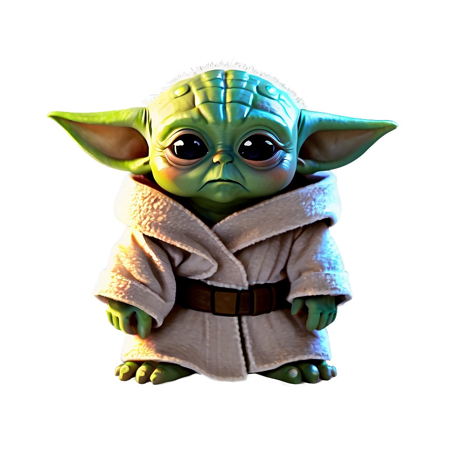 Baby Yoda And Mando Cartoon Png Sih43