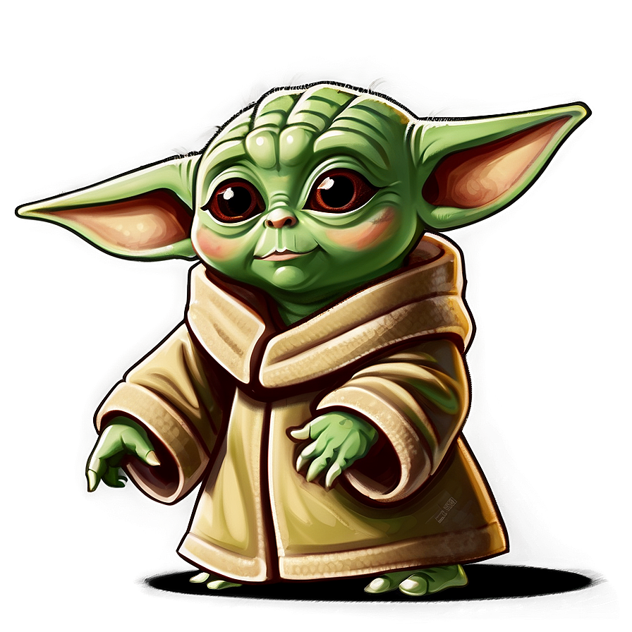 Baby Yoda Cartoon Character Design Png 06252024