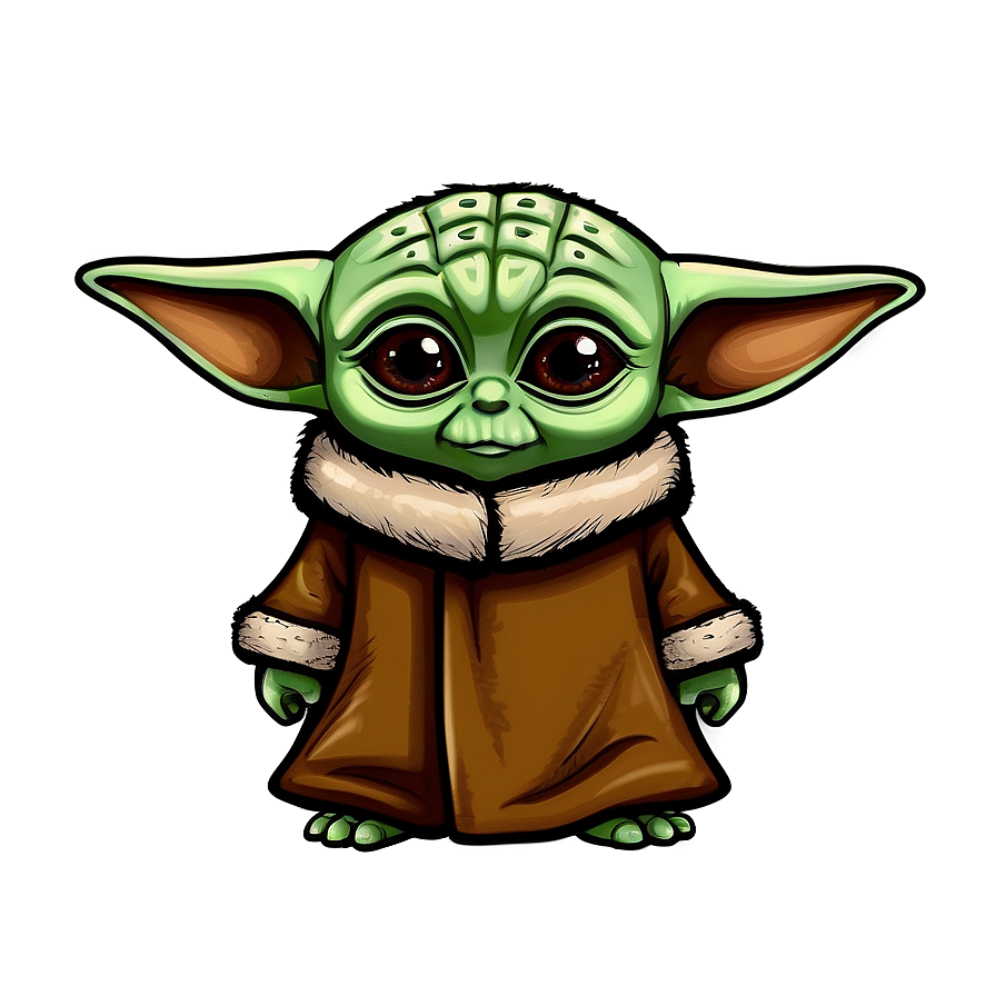 Baby Yoda Cartoon Drawing Png Koa