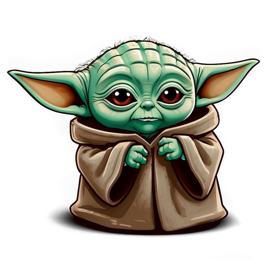 Baby Yoda Cartoon Fan Art Png 06252024