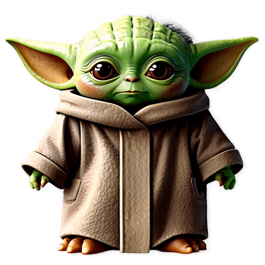 Baby Yoda Cartoon For Kids Png 47