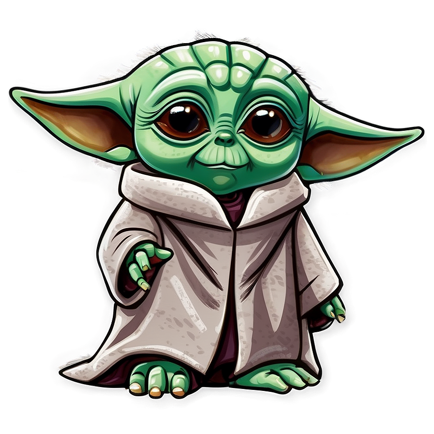 Baby Yoda Cartoon Illustration Png Amc39