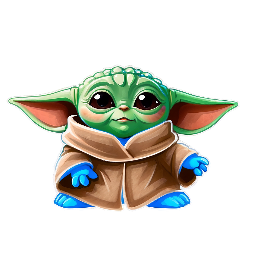 Baby Yoda Cartoon Illustration Png Sha9