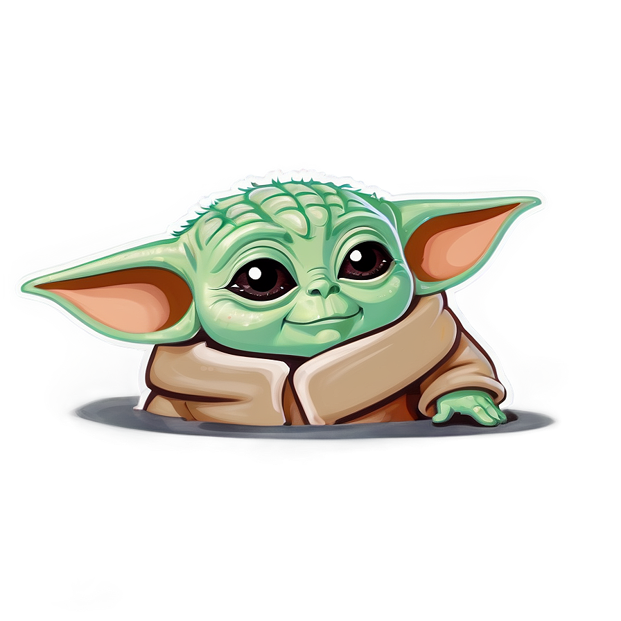 Baby Yoda Cartoon Smile Png 06252024