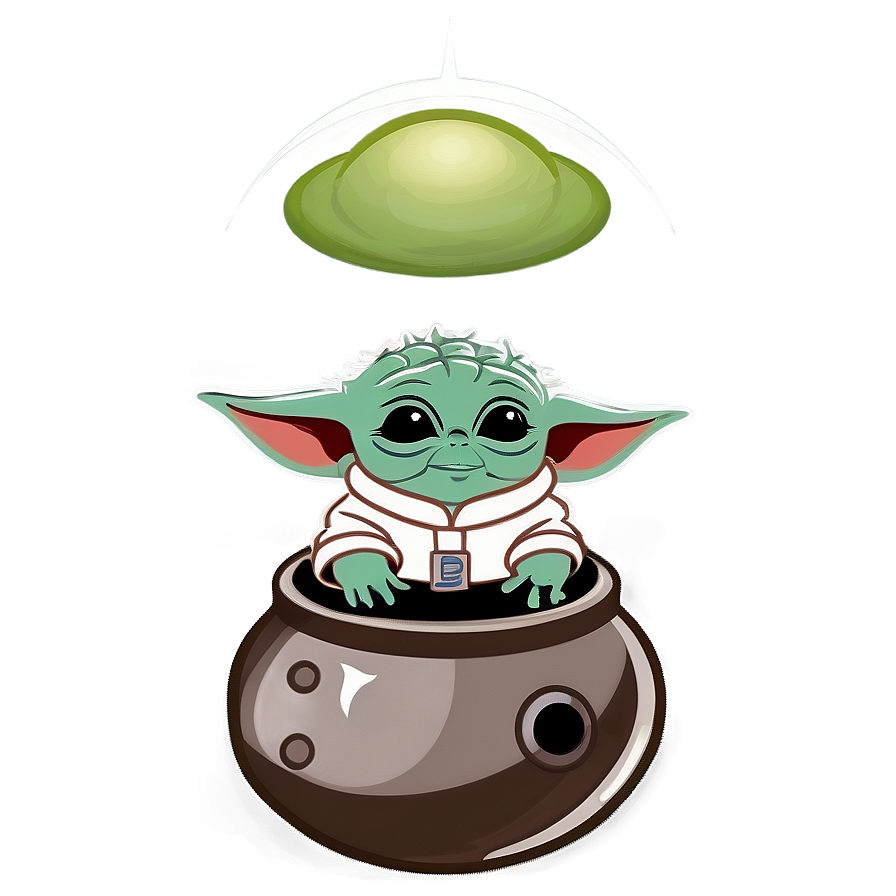 Baby Yoda Cartoon Space Background Png 32