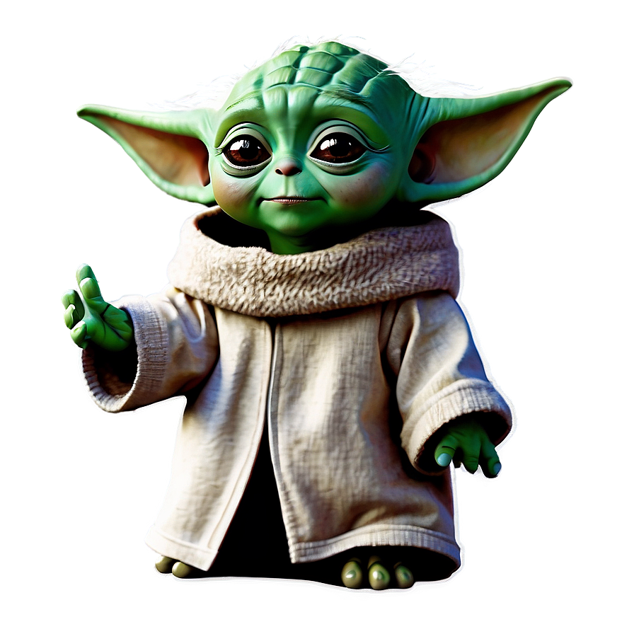 Baby Yoda Cartoon Waving Hand Png Nxp90