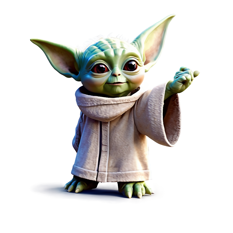 Baby Yoda Cartoon Waving Hand Png Tkb79