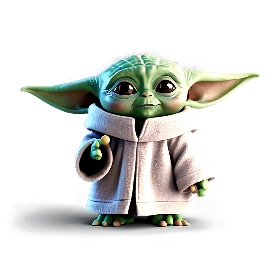 Baby Yoda Cartoon Waving Hand Png Tmv