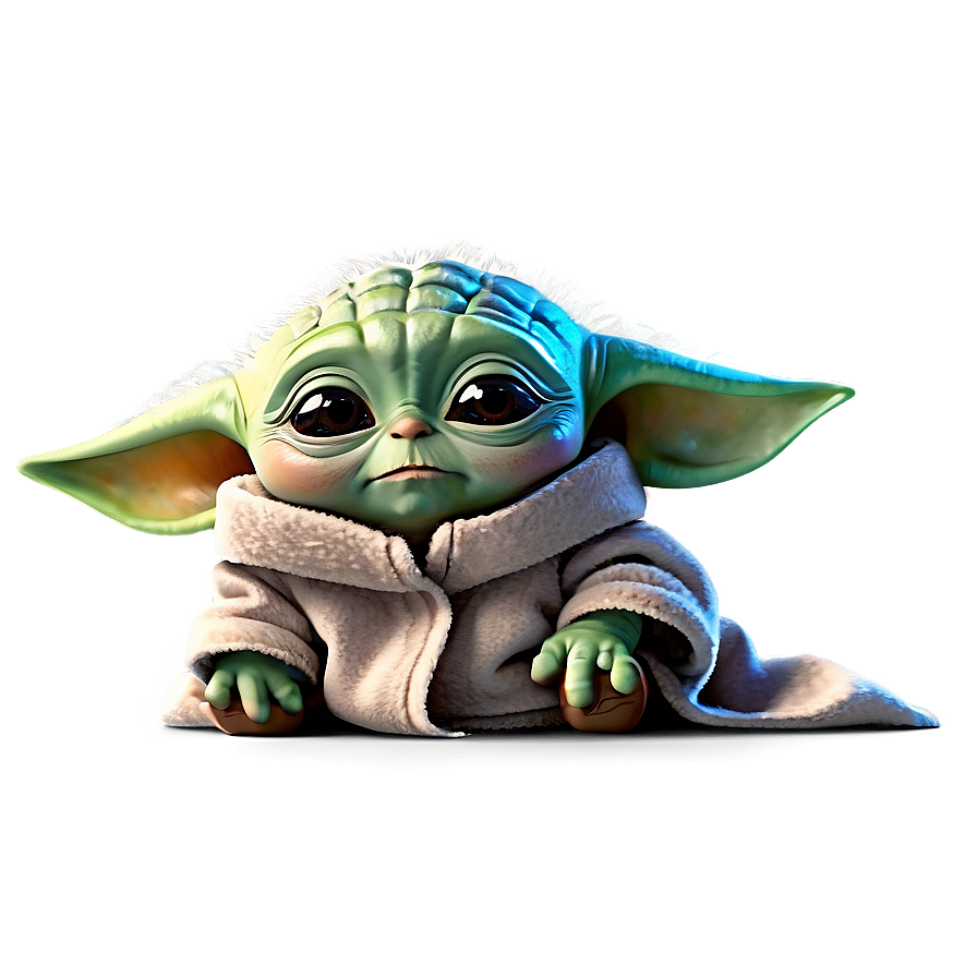 Baby Yoda Cartoon With Background Png 06252024