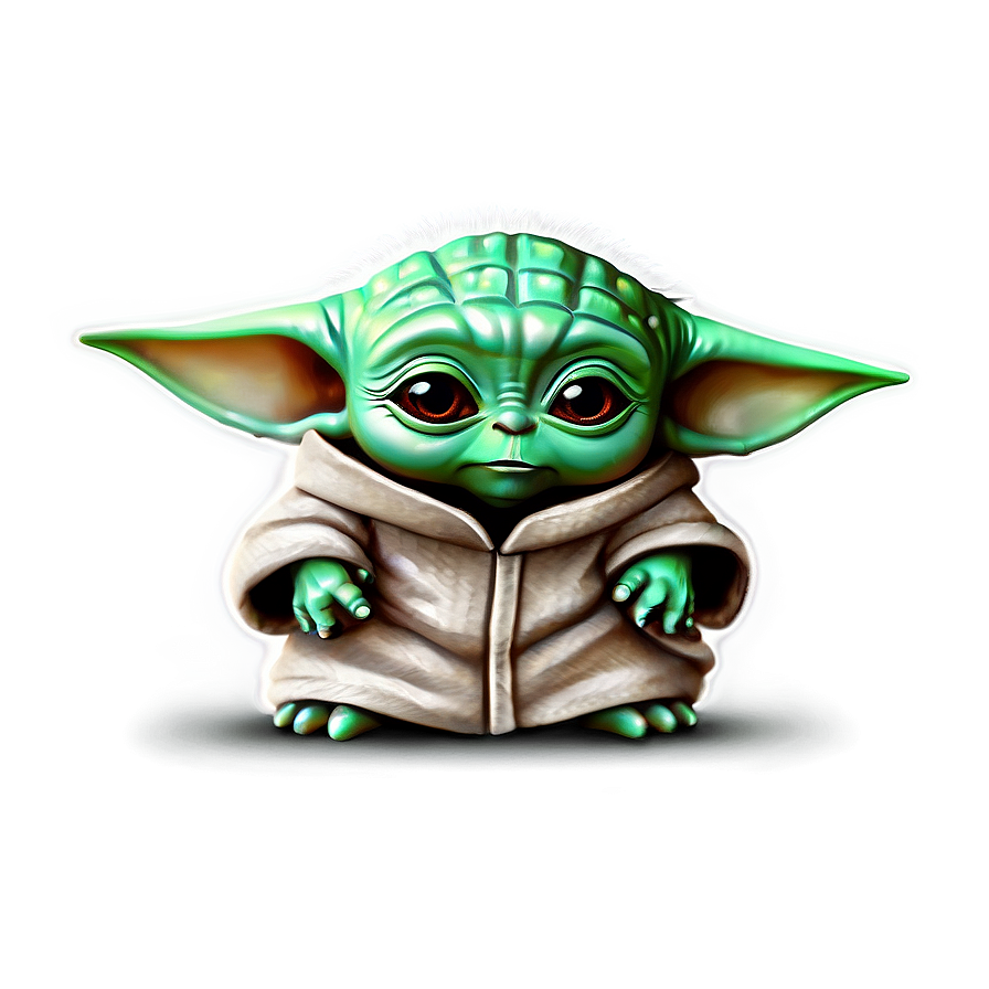 Baby Yoda Cartoon With Background Png 92