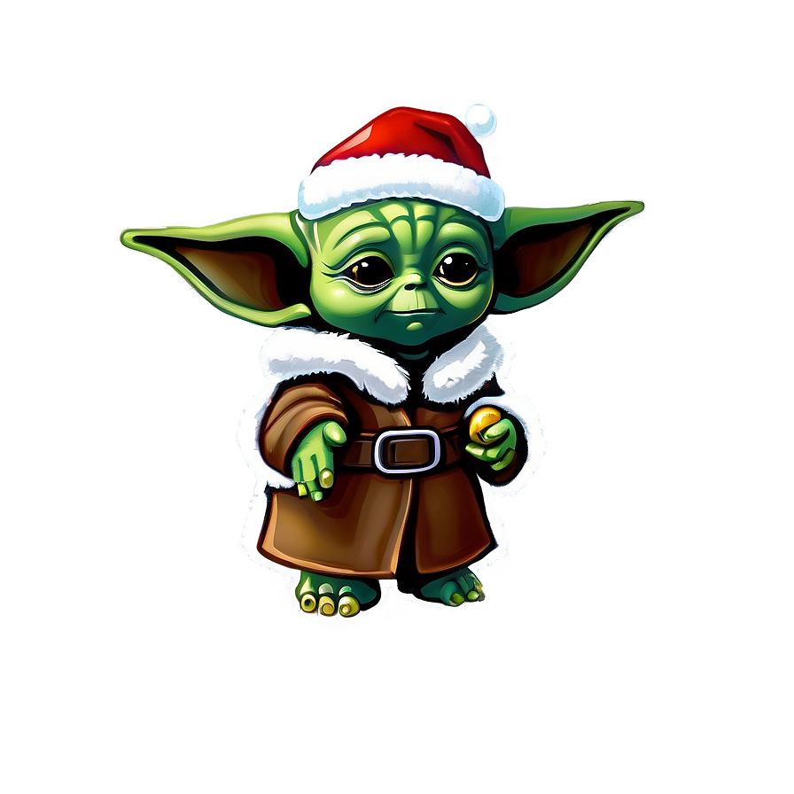 Baby Yoda Christmas Theme Cartoon Png 06252024