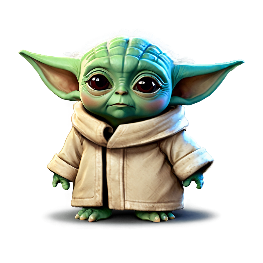 Baby Yoda Cute Pose Cartoon Png Lhj66