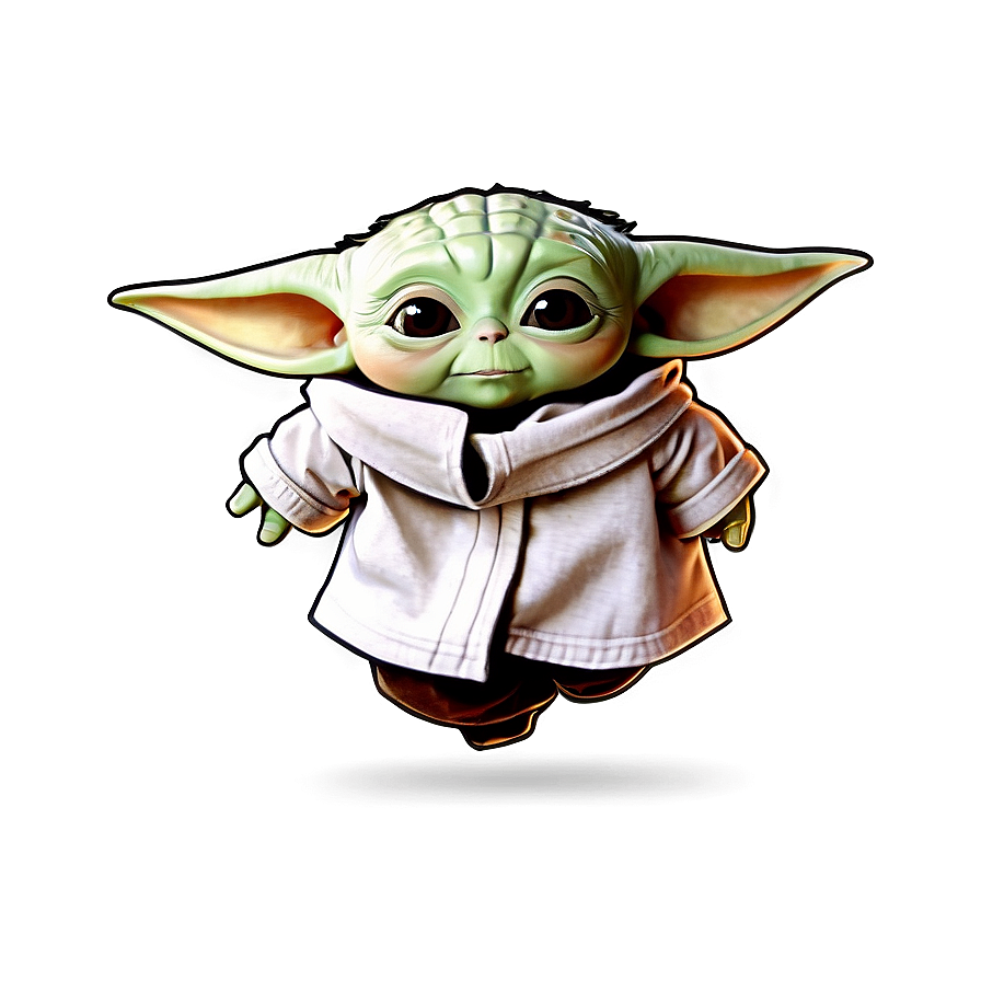 Baby Yoda Flying Cartoon Png Egb57