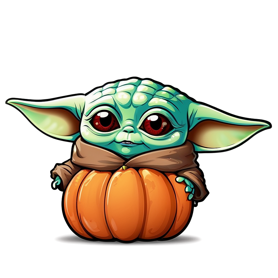 Baby Yoda Halloween Cartoon Png 06252024