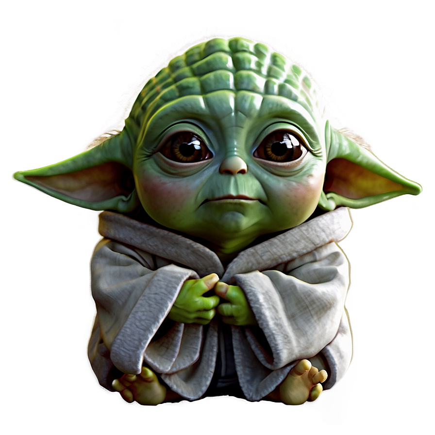 Baby Yoda Happy Expression Cartoon Png 06252024