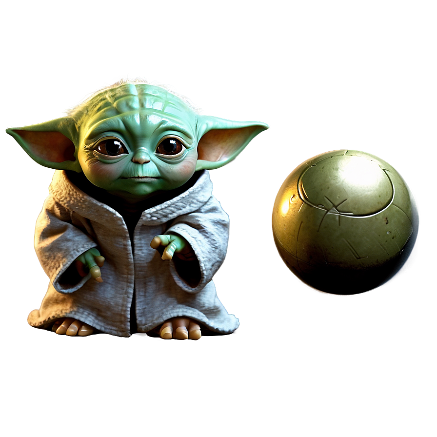 Baby Yoda With Ball Png 05062024