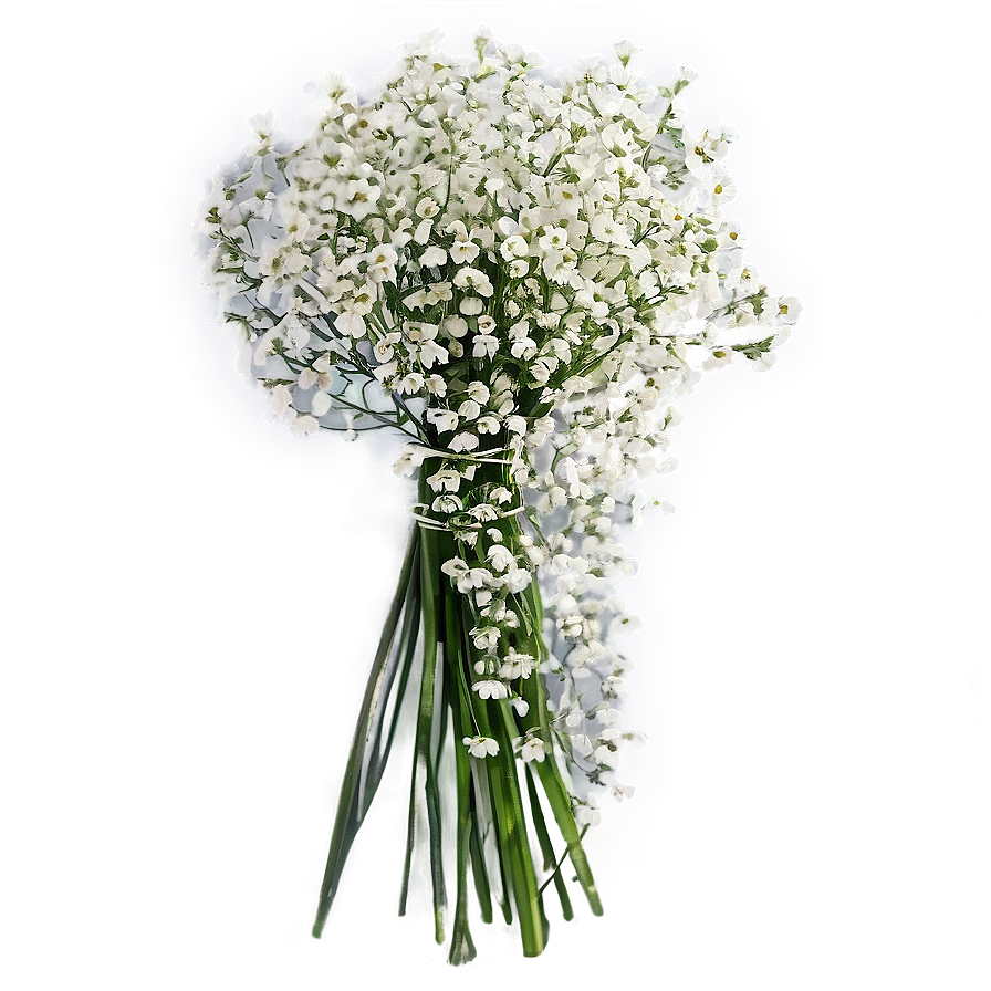 Babys Breath Cascading Bouquet Elegance Png 9