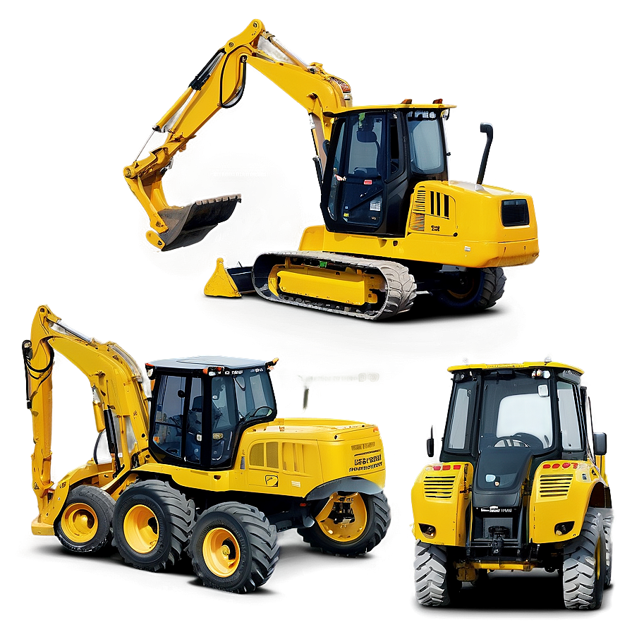 Backhoe Loader On The Road Png Spc