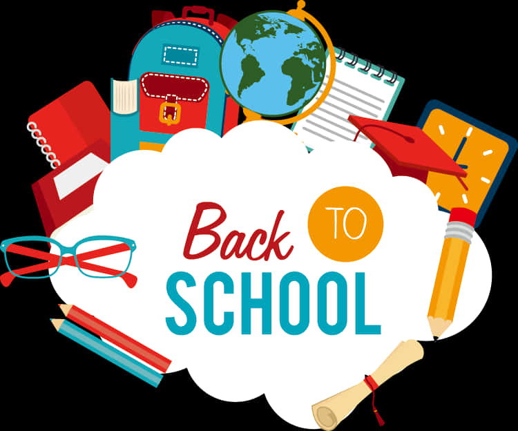 Backto School Educational Supplies Graphic