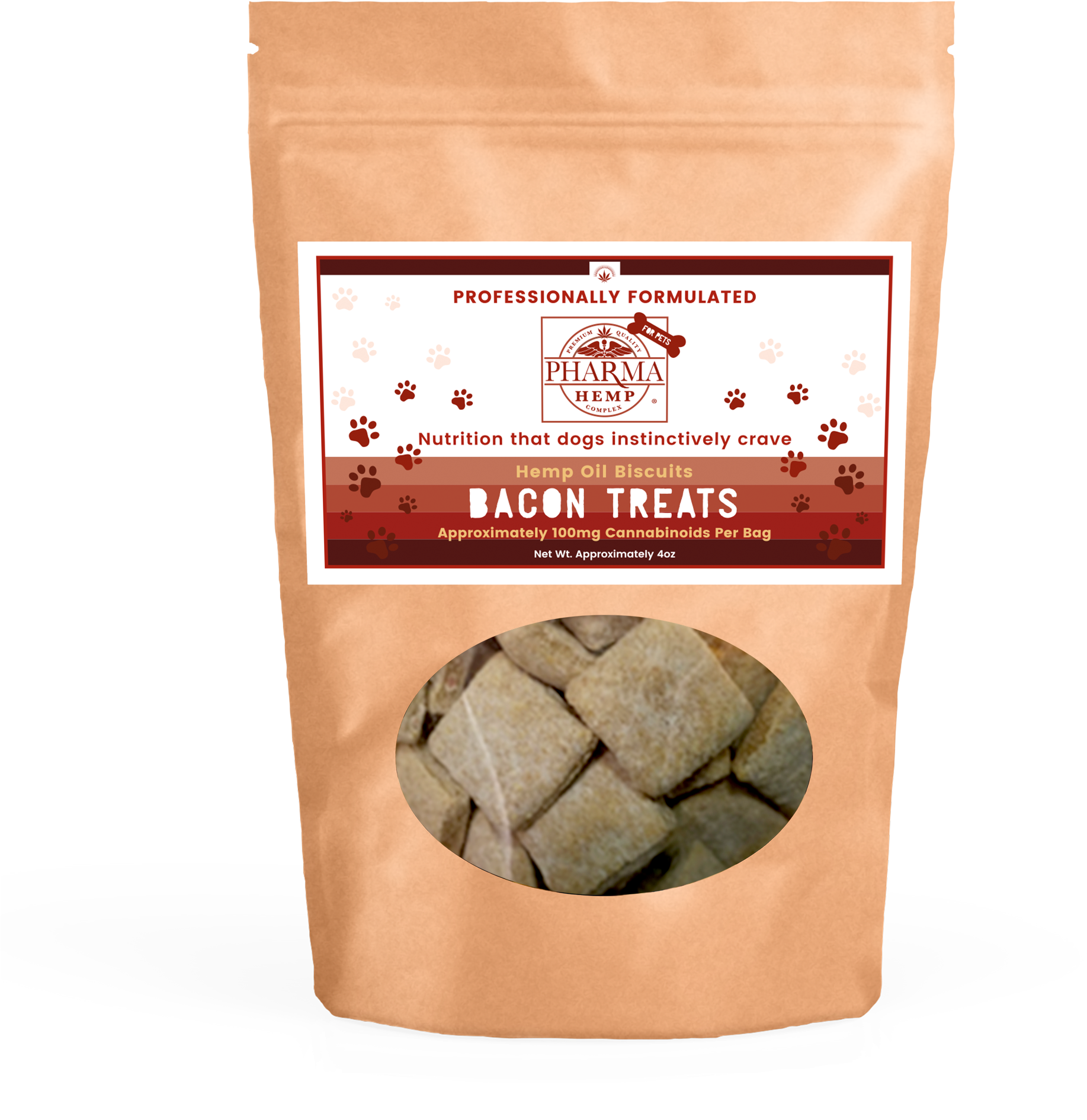 Bacon Flavored Hemp Oil Dog Biscuits