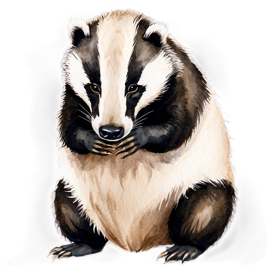 Badger In Watercolor Png 06242024