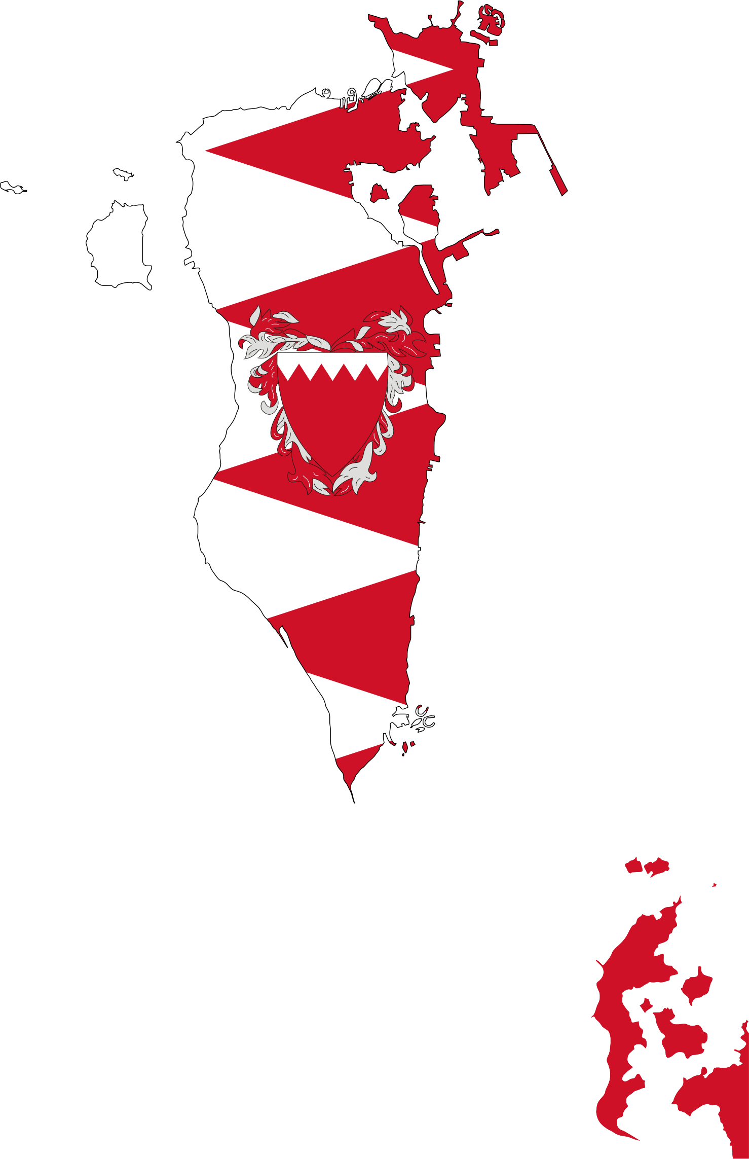 Bahrain Flag Map