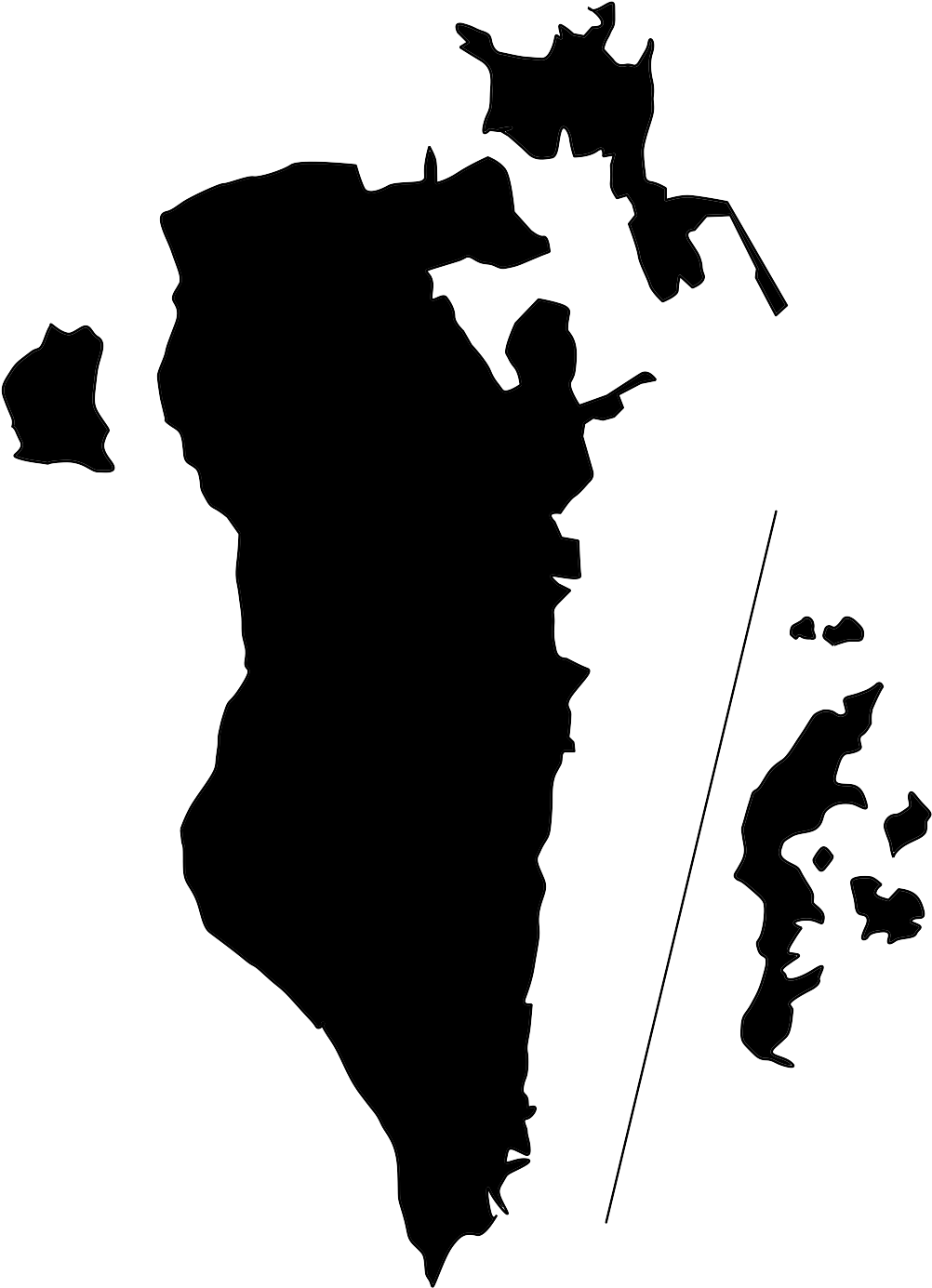 Bahrain Map Silhouette