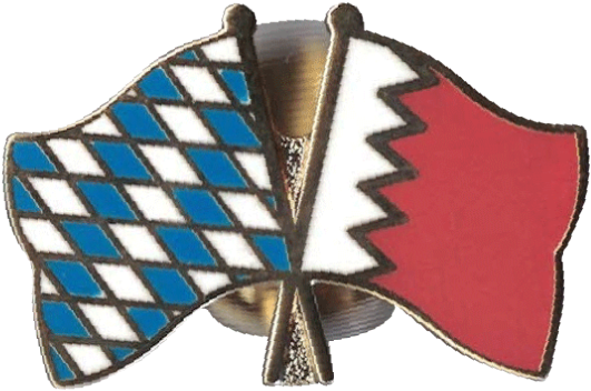 Bahrainand Bavaria Crossed Flags Pins