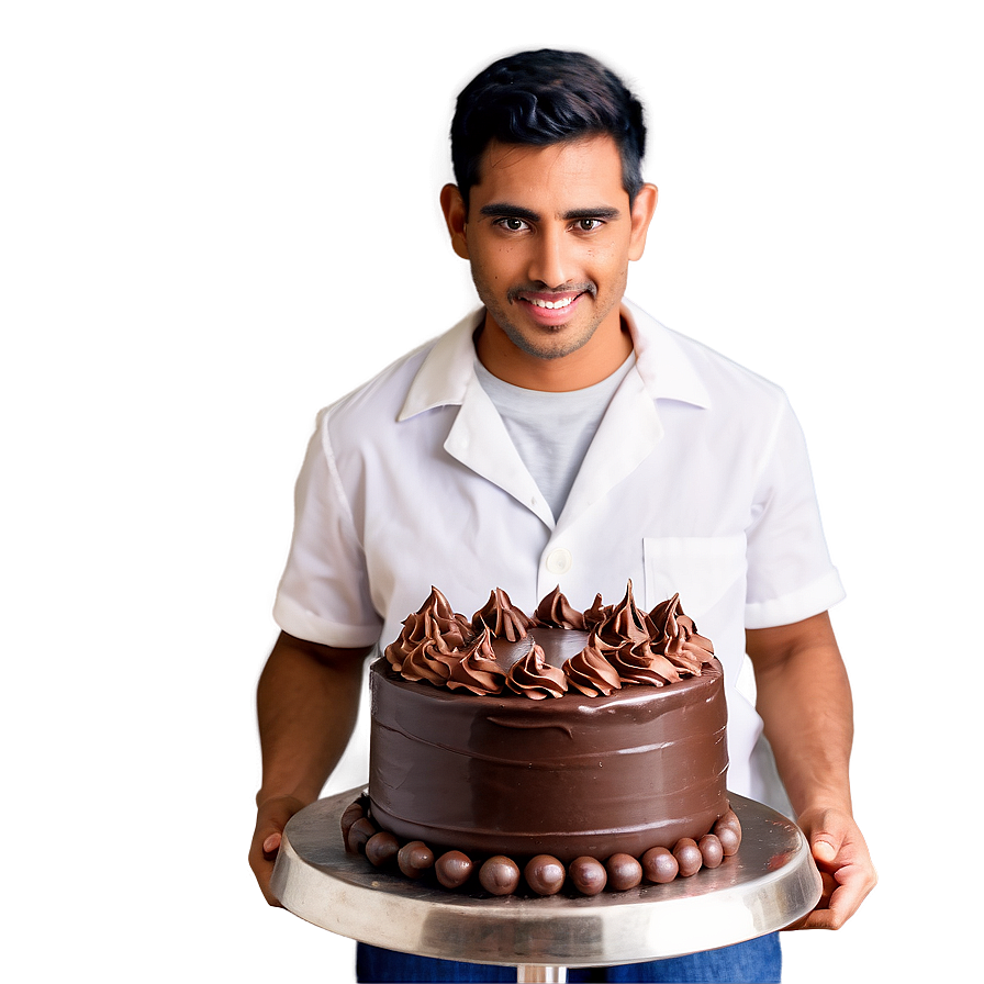 Baker With Chocolate Cake Png 06292024