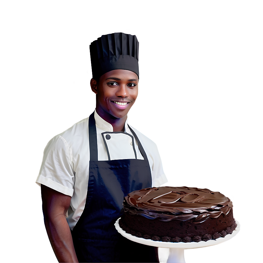 Baker With Chocolate Cake Png Ikb