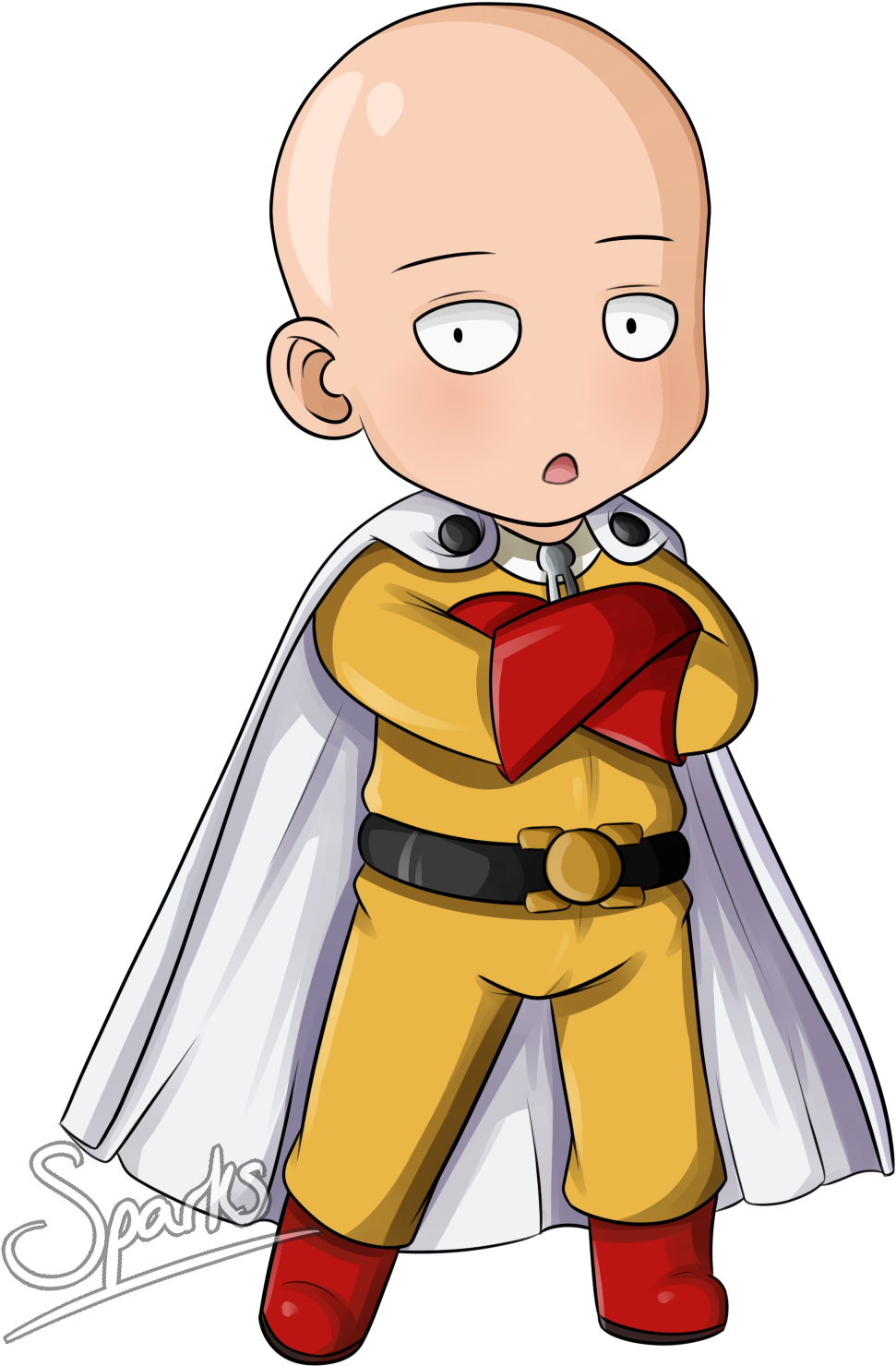 Bald Caped Hero Cartoon