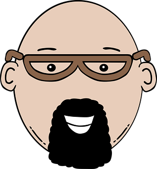 Bald Cartoon Manwith Glassesand Beard