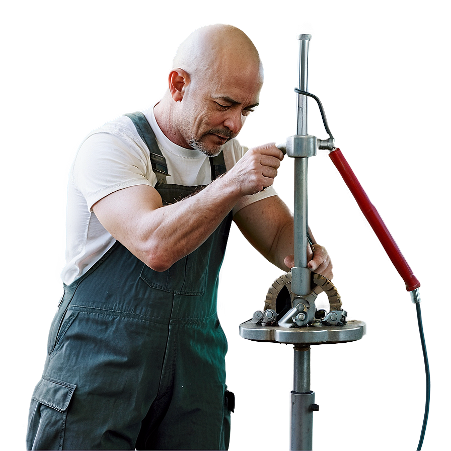 Bald Mechanic Repairing Png Pve53