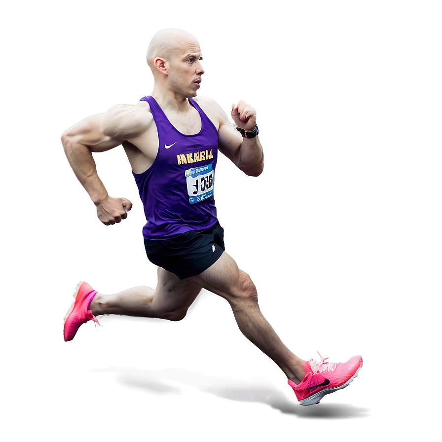 Bald Runner Sprinting Png Xab