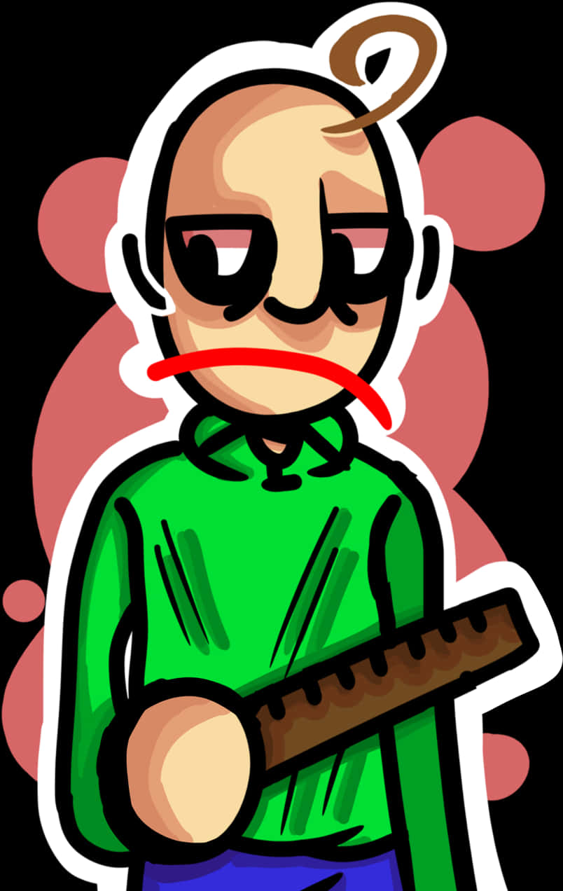 Baldi Cartoon Characterwith Ruler