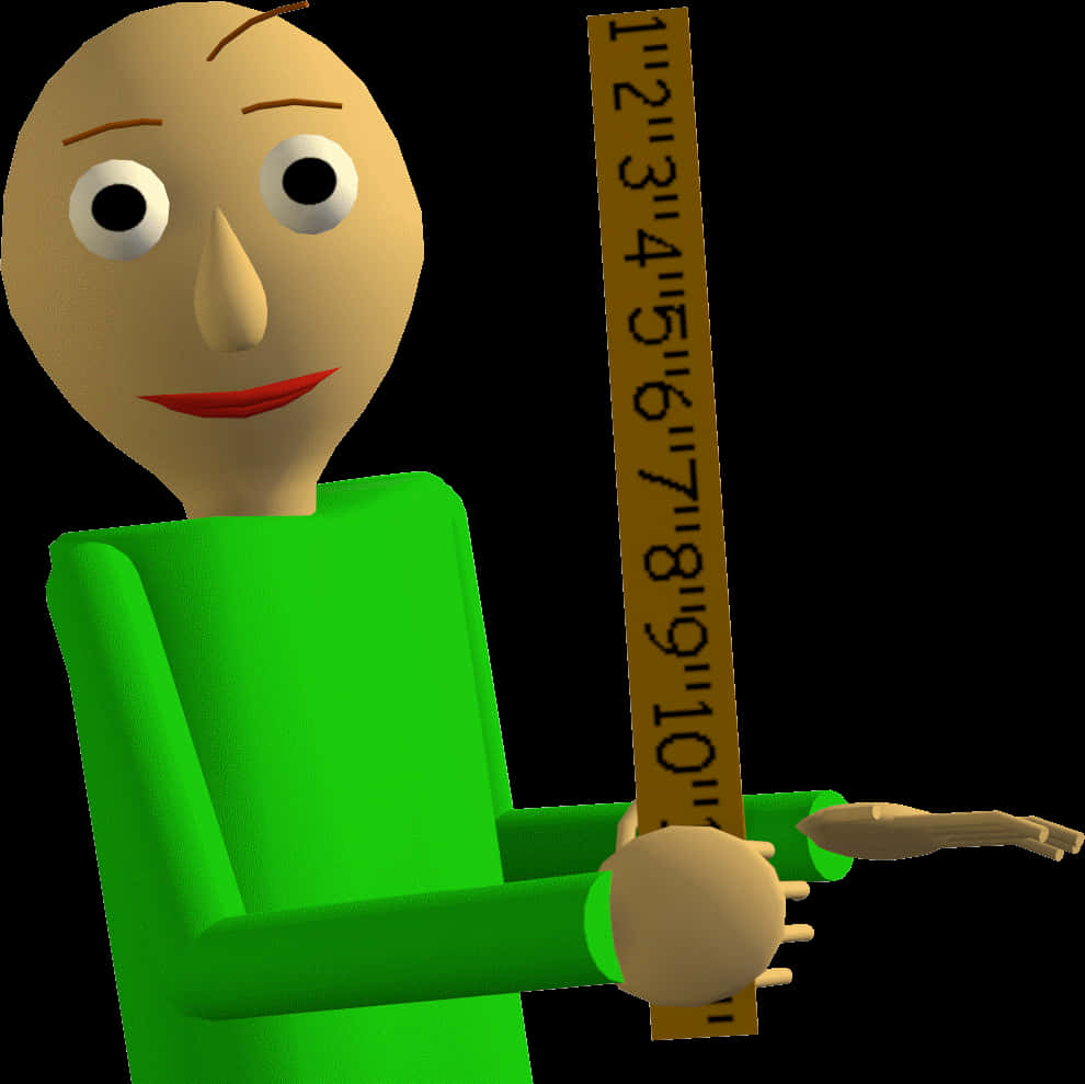 Baldi Character Holding Ruler