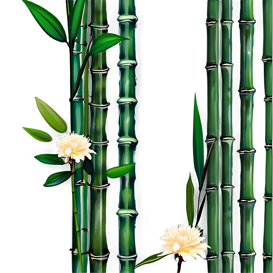 Bamboo And Flower Border Png Cqo19