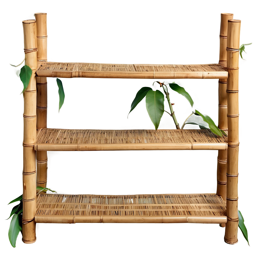 Bamboo Bookshelf Png Qks18