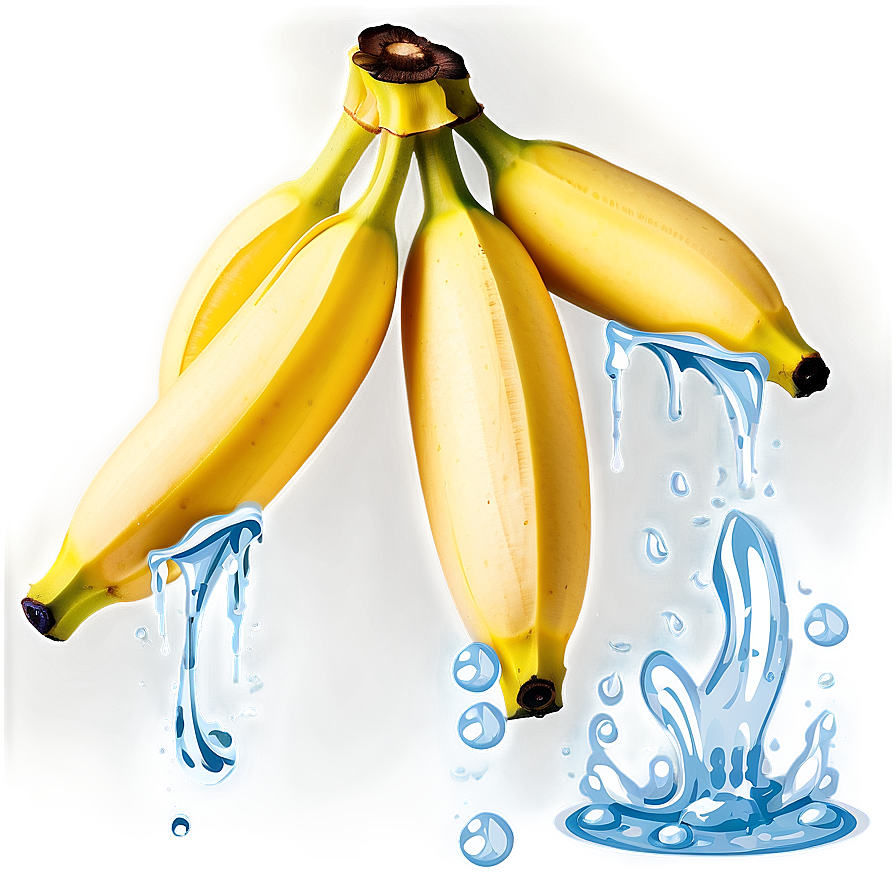 Banana With Drops Water Png 05042024