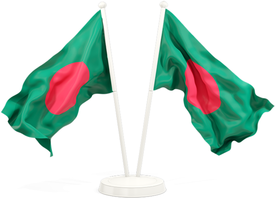 Bangladesh Flags Waving