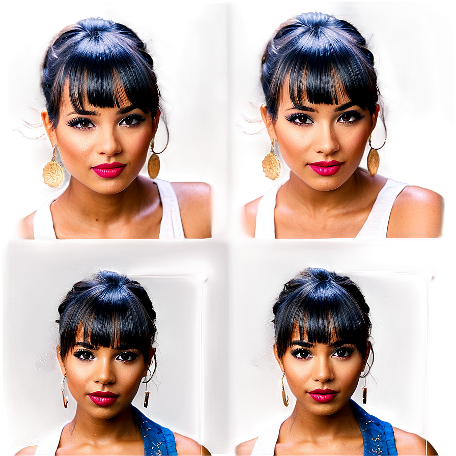 Bangs And Updo Style Png 75